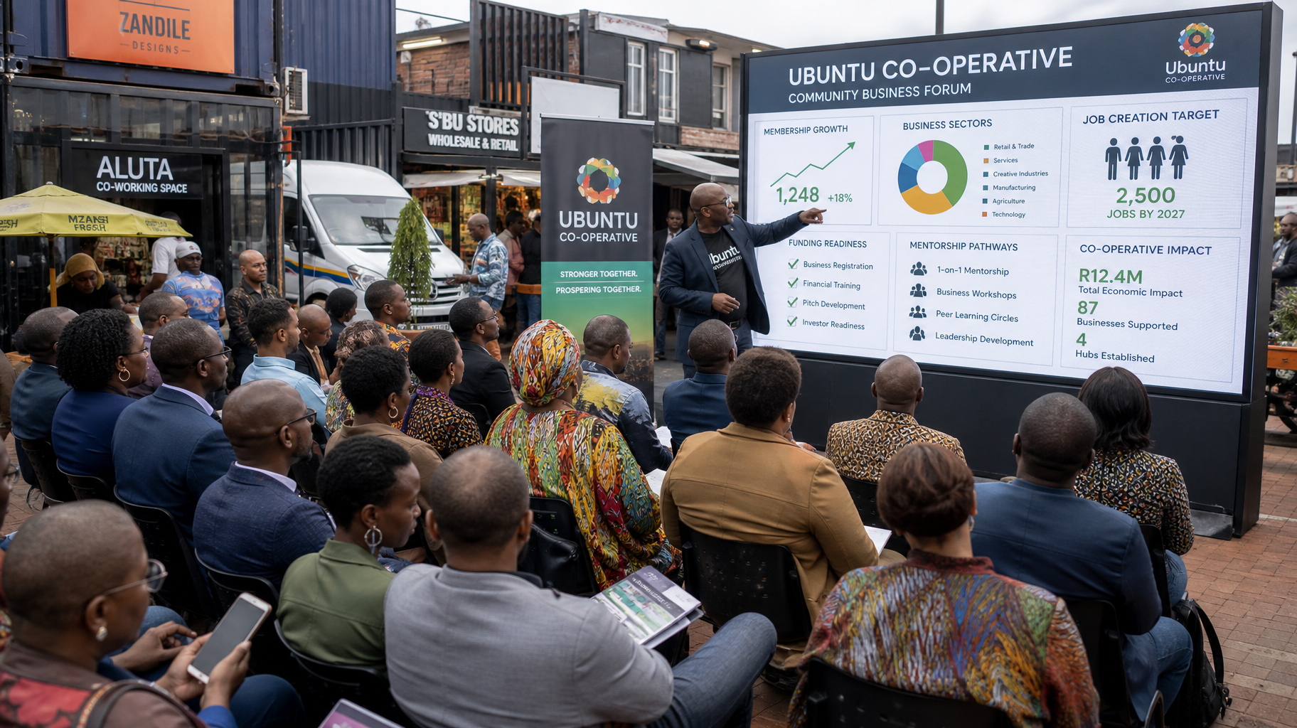 Community co-operative team working together